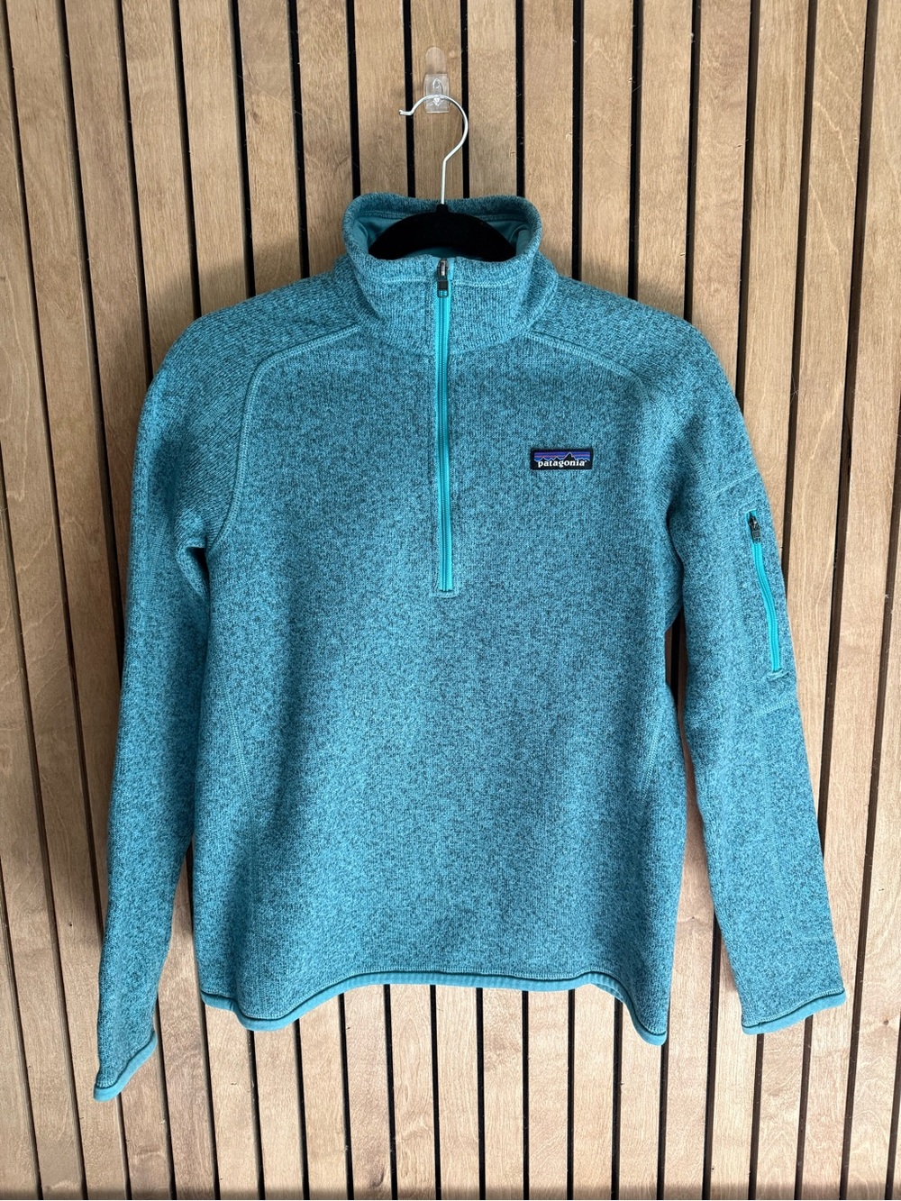 Patagonia Teal Blue Quarter-Zip Fleece Pullover
